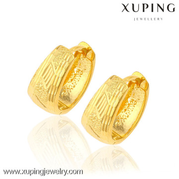 Aretes de joyería xuping, aretes de lujo huggie, aretes de oro egipcio